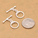 Silver Plated Toggle T Bar Rope Bali Clasps