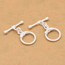 Silver Plated Toggle T Bar Rope Bali Clasps