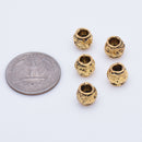 Antique Gold Plated Barrel Bali Beads - 9mm