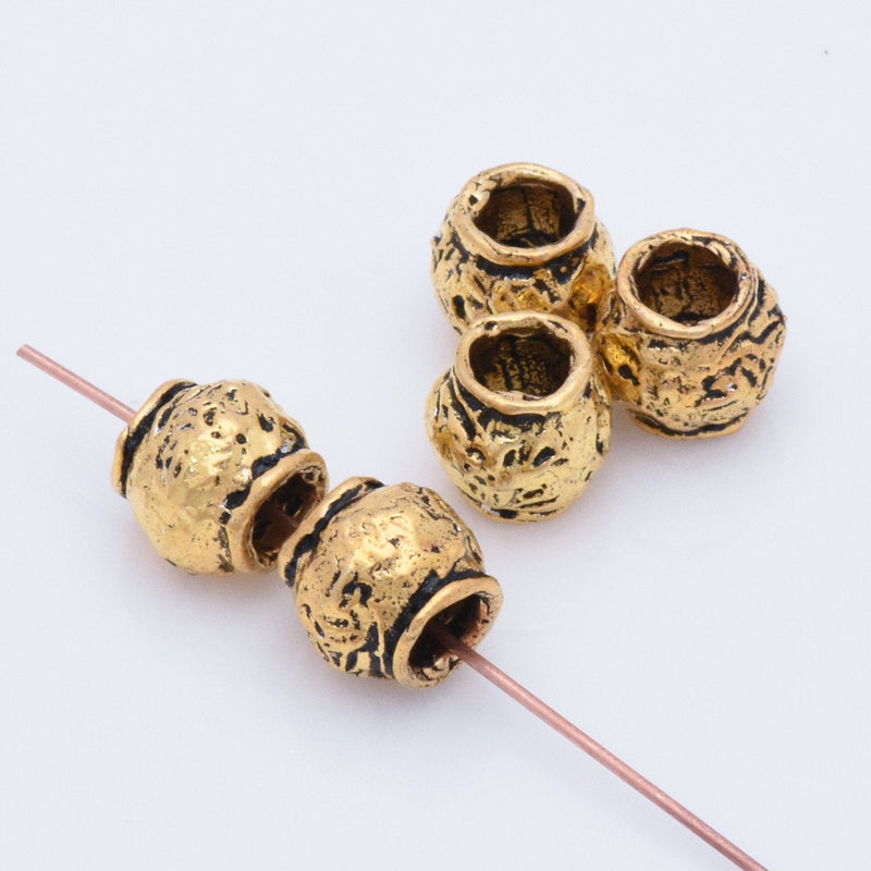 Gold Antique Bali Spacer Barrel Beads For Jewelry Makings 