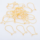 Gold Plated Kidney Ear Wire Hooks - 20mm