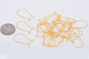 Gold Plated Kidney Ear Wire Hooks - 20mm