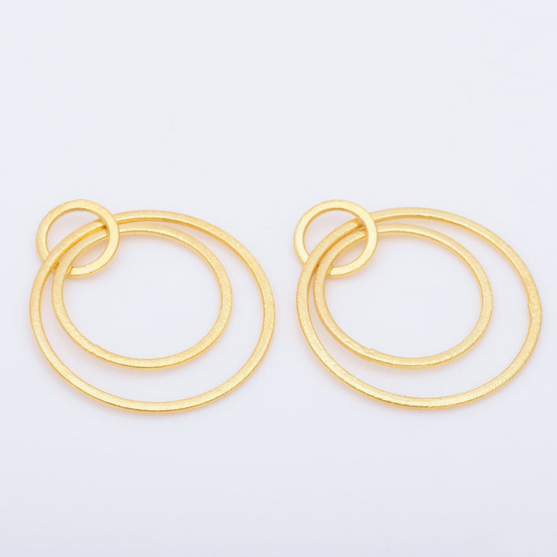 Gold Earring Connector Rings Links For Jewelry Makings 