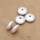 Silver Brushed Saucer Beads For Jewelry Makings 