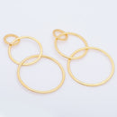 Gold 3 Rings Earring Connector Rings Links For Jewelry Makings 
