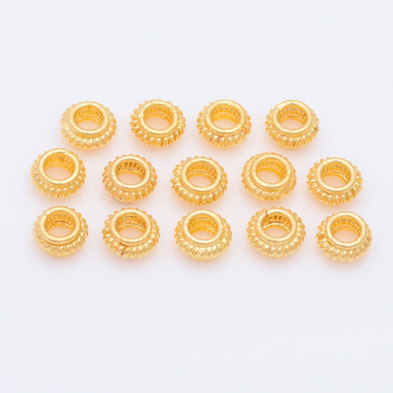 7mm Gold Plated Coil Shape Bali Spring Beads