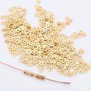 Gold Brushed Flat Spacers Heishi Disc Beads 