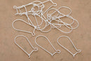Silver Plated Kidney Ear Wire Hooks - 36mm
