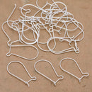 Silver Plated Kidney Ear Wire Hooks - 32mm