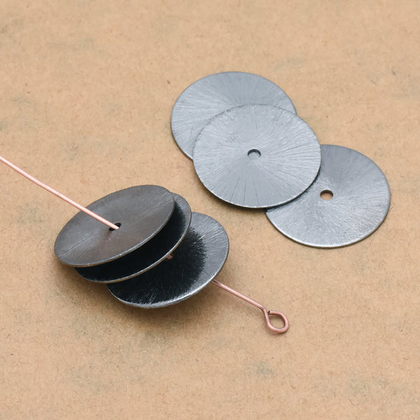 Black / Gunmetal Brushed Flat Spacers Heishi Disc Beads  For Jewelry Makings 