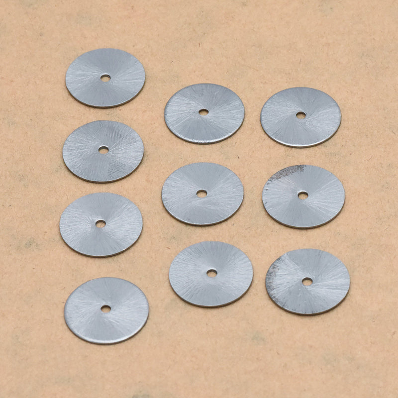 Black Gunmetal Plated Heishi Flat Disc Spacer Beads - 16mm