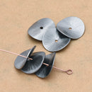 Black Brushed  Spacers Wavy Heishi Disc Beads For Jewelry Makings.