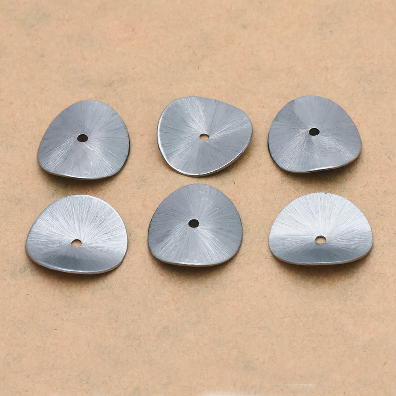 Black Gunmetal Plated Wavy Disc Spacer Beads - 20mm