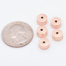 Rose Gold Plated Cylinder Barrel Drum Beads - 4x8mm