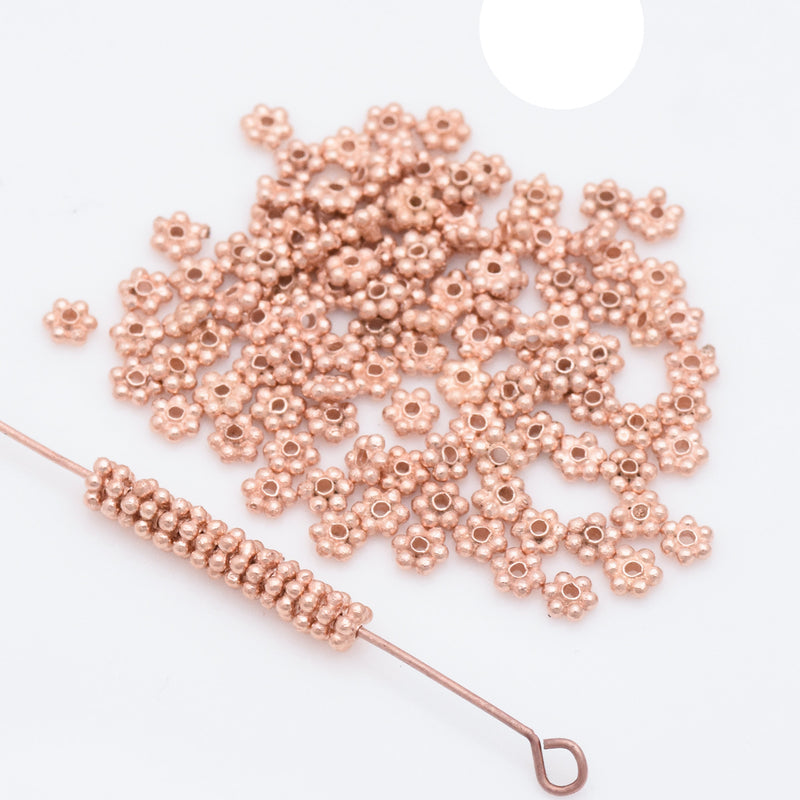 Rose Gold Daisy Spacers Beads For Jewelry Makings