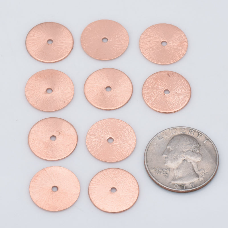 Copper Plated Heishi Flat Disc Spacer Beads - 16mm