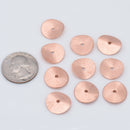 Copper Wavy Disc Spacer Beads - 16mm