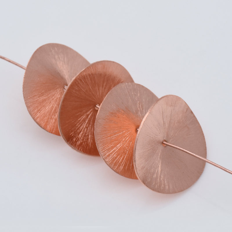 Copper Brushed  Spacers Wavy Heishi Disc Beads For Jewelry Makings