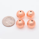 16mm Copper Round Ball Spacer Beads