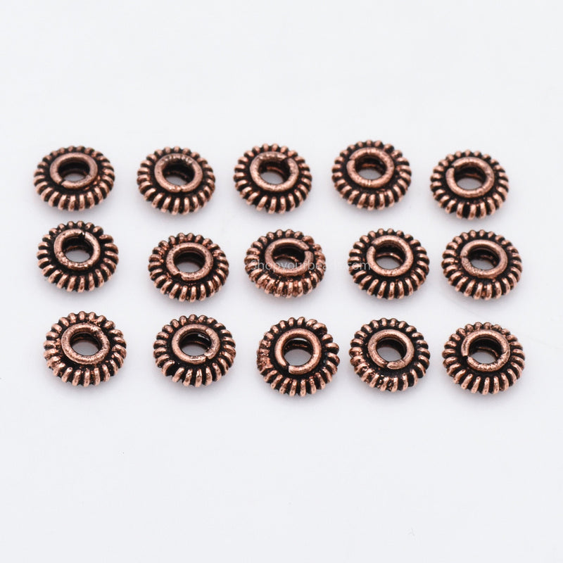 8mm Antique Copper Coil Shape Bali Spacer Beads