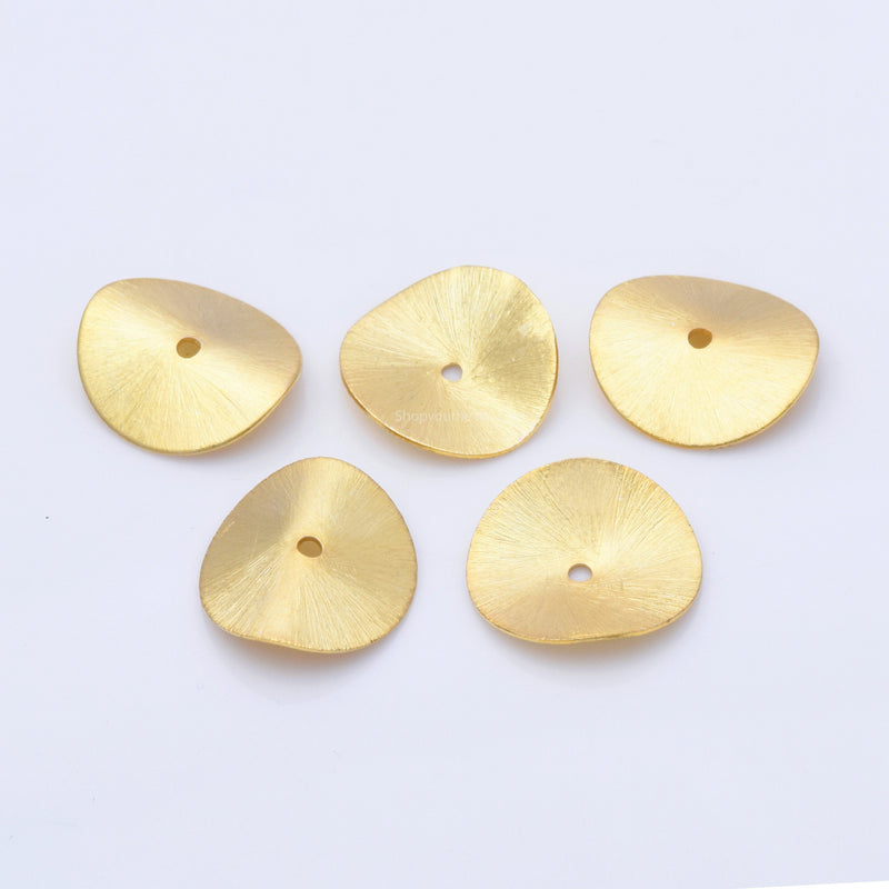 Gold Plated Wavy Disc Spacer Beads - 20mm