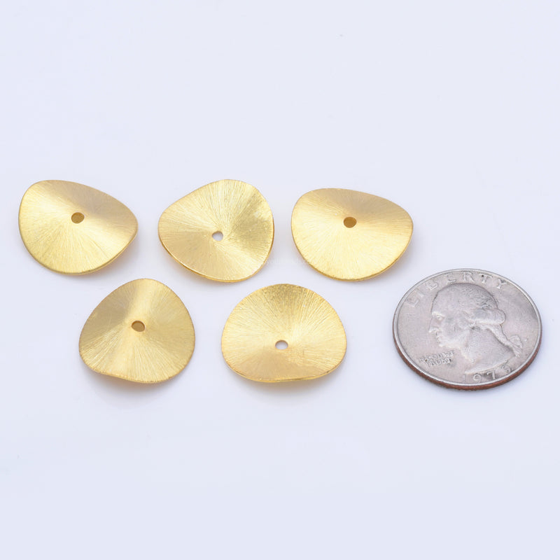Gold Plated Wavy Disc Spacer Beads - 20mm