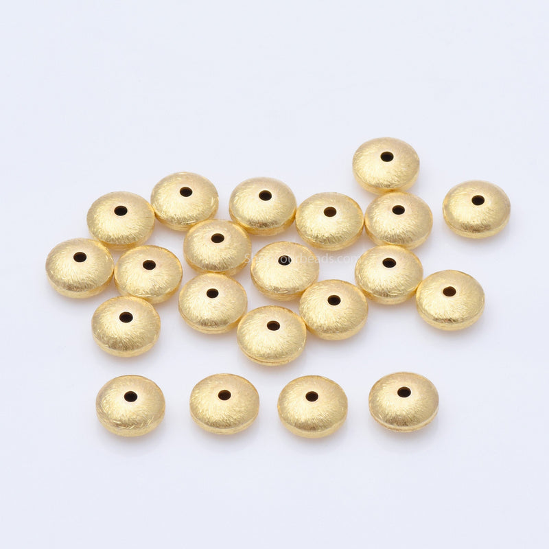 Gold Plated 8mm Saucer Spacer Beads