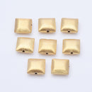 Gold Plated 12mm Square Cushion Spacer Beads