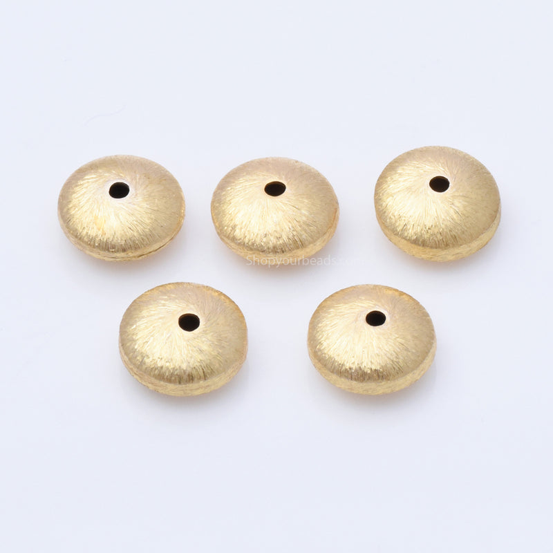 Gold Plated 12mm Saucer Spacer Beads