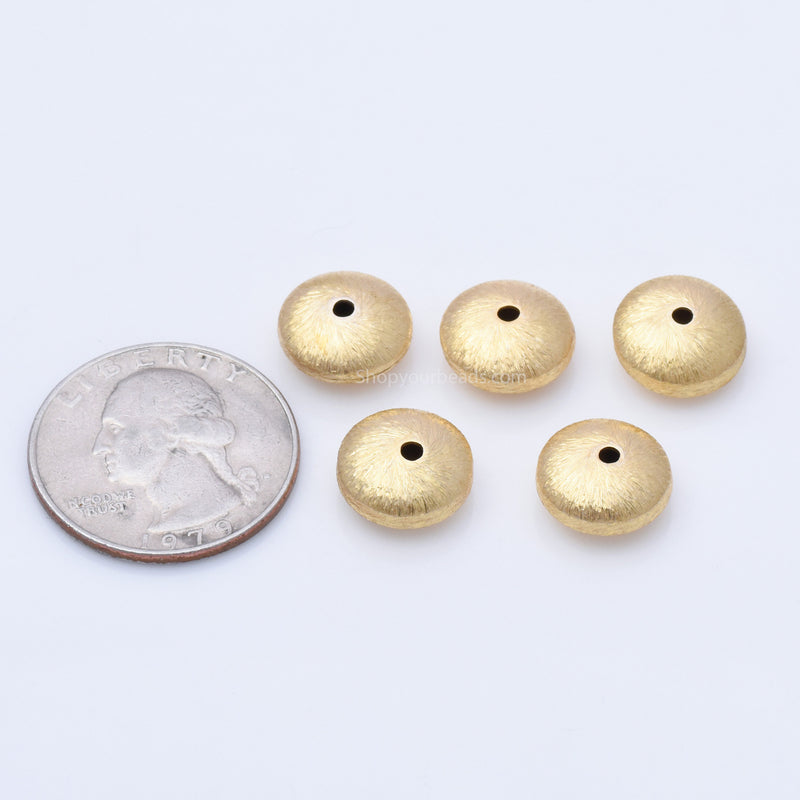 Gold Plated 12mm Saucer Spacer Beads