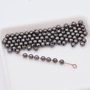 Black / Gunmetal Round Shiny Ball Beads For Jewelry Makings 