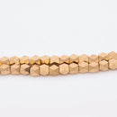 Raw Brass 6mm Faceted Diamond Cut Beads