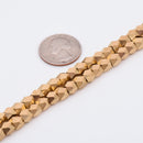 Raw Brass 6mm Faceted Diamond Cut Beads