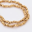 Raw Brass 3mm Faceted Diamond Cut Beads