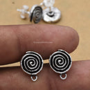 Antique Silver Plated Spiral Earring Studs