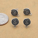 Antique Silver Plated Spiral Earring Studs