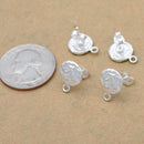 Silver Plated Hammered Ear Studs