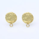 Gold Plated Hammered Earring Studs