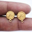 Gold Plated Spiral Earring Studs