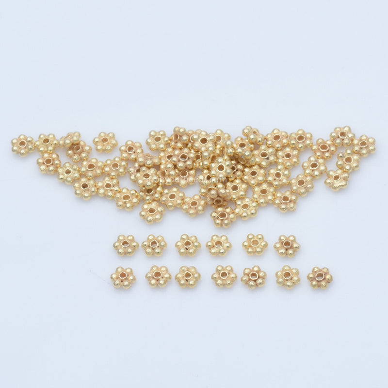 3mm Gold Plated Daisy Heishi Spacer Beads