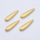Gold Plated Tear Drop Spacer Beads - 36mm