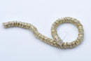 8 Inch Strand of 6mm Wavy Disc 14kt Gold Colored Tone