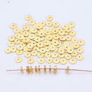 Golden Brushed Flat Spacers Heishi Disc Beads 