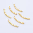 Gold Curved Tube Pipe Beads For Jewelry Makings 