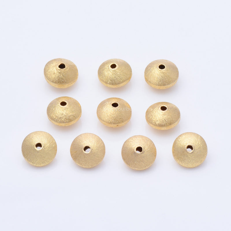 Gold Plated 10mm Bi-cone Saucer Spacer Beads