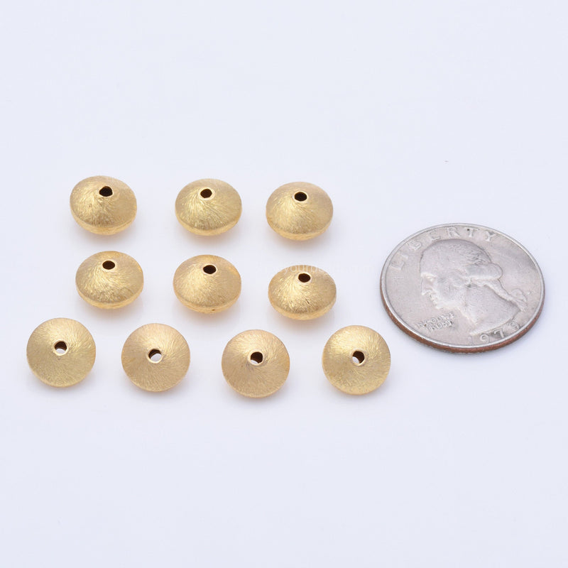 Gold Plated 10mm Bi-cone Saucer Spacer Beads