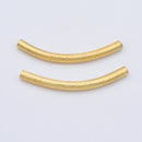 Gold Curved Tube Pipe Beads For Jewelry Makings 