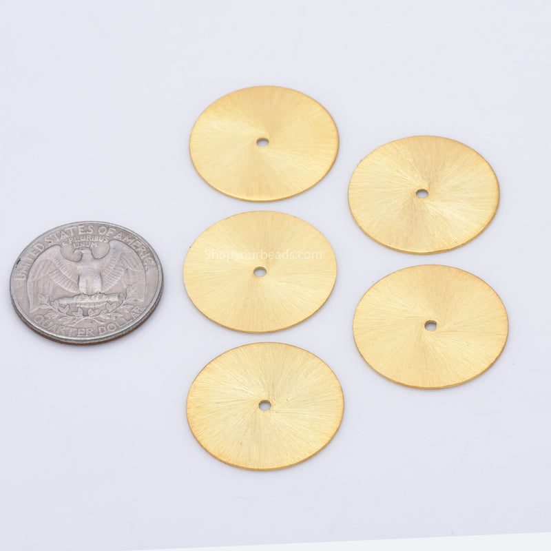 Gold Plated Flat Disc Heishi Spacer Beads - 24mm