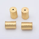 Gold Brushed Barrel Beads For Jewelry Makings