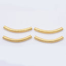 Gold Curved Tube Pipe Beads For Jewelry Makings 